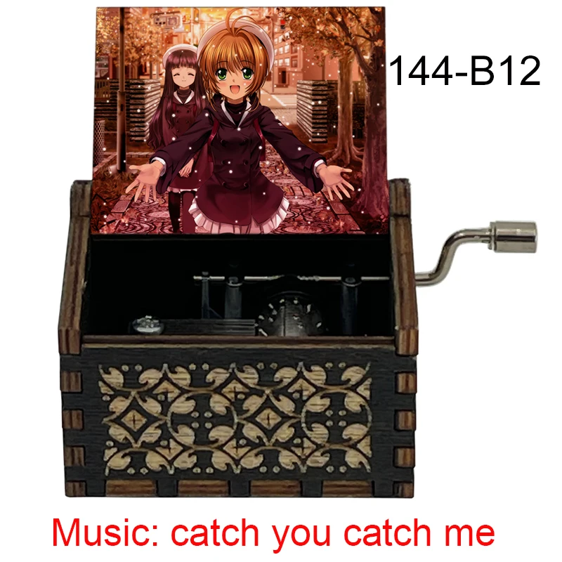 Anime Cardcaptor Sakura Music Catch You Catch Me Hand Wooden Music Box Gift for Fans Girls Christmas Party New Year Gift