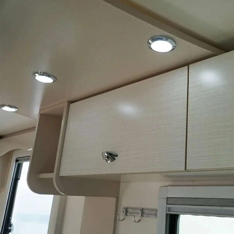 Topoch 12V/24V 초박형 LED 돔 조명 - RV, 트럭, 트레일러, 캠핑카, 보트 천장 및 캐빈 조명용 듀얼 볼트 퍽 조명