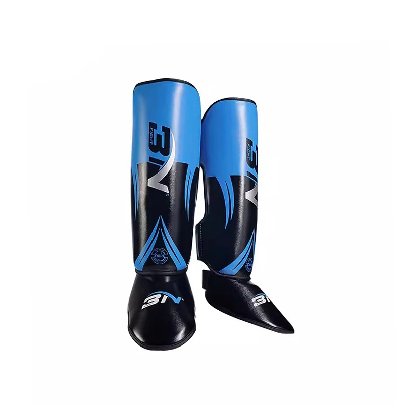 Custom Logo Design Shin Guards for Kick Boxing and Football PU and EVA Material for Children's Sports Protection soccer shin guards,shin guard pads,kickboxing shin guards