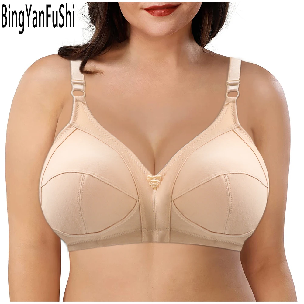 Summer Women Bra Breathable Leisure Intimate Cotton Bralette Minimizer Push Up Bras Adjusted-straps Wireless Comfortable BH C02 5