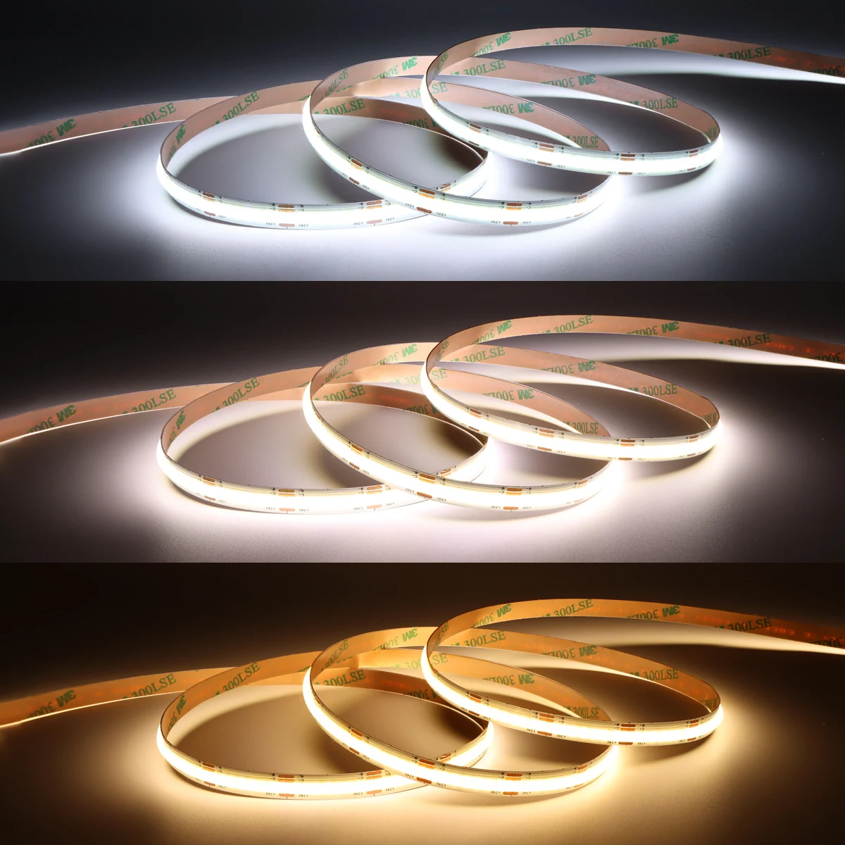 밝기 조절 가능 CCT COB LED 스트립 조명, 12 V, 24V, 608LED/M, 2700K-6500K 리본 LED 테이프, 방 주방 자동차 장식 캐비닛 TV LED 조명