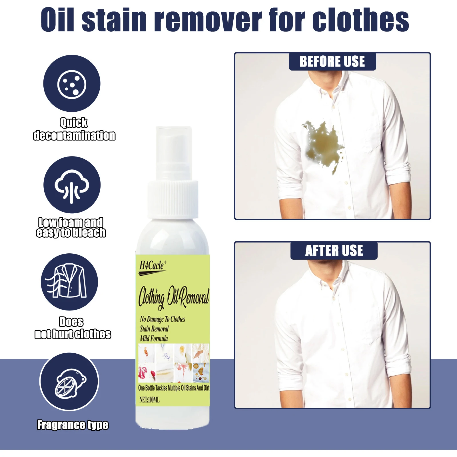 1pc Clothing Cleaner Cleans Garments Removes Stains Grease And Yellowing Keeps Clothing Surfaces Clean And Stain Free
