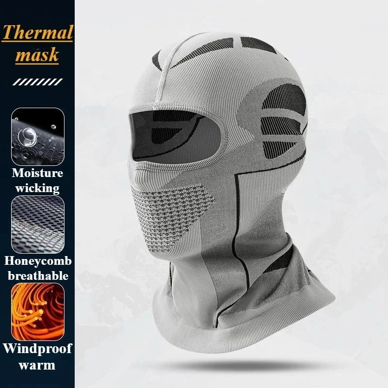 4-in-1 Thermal Balaclava Face Mask - Unisex Cold-Proof Head&Neck Cover for Skiing/Cycling/Hunting,Helmet-Compatible Winter Liner