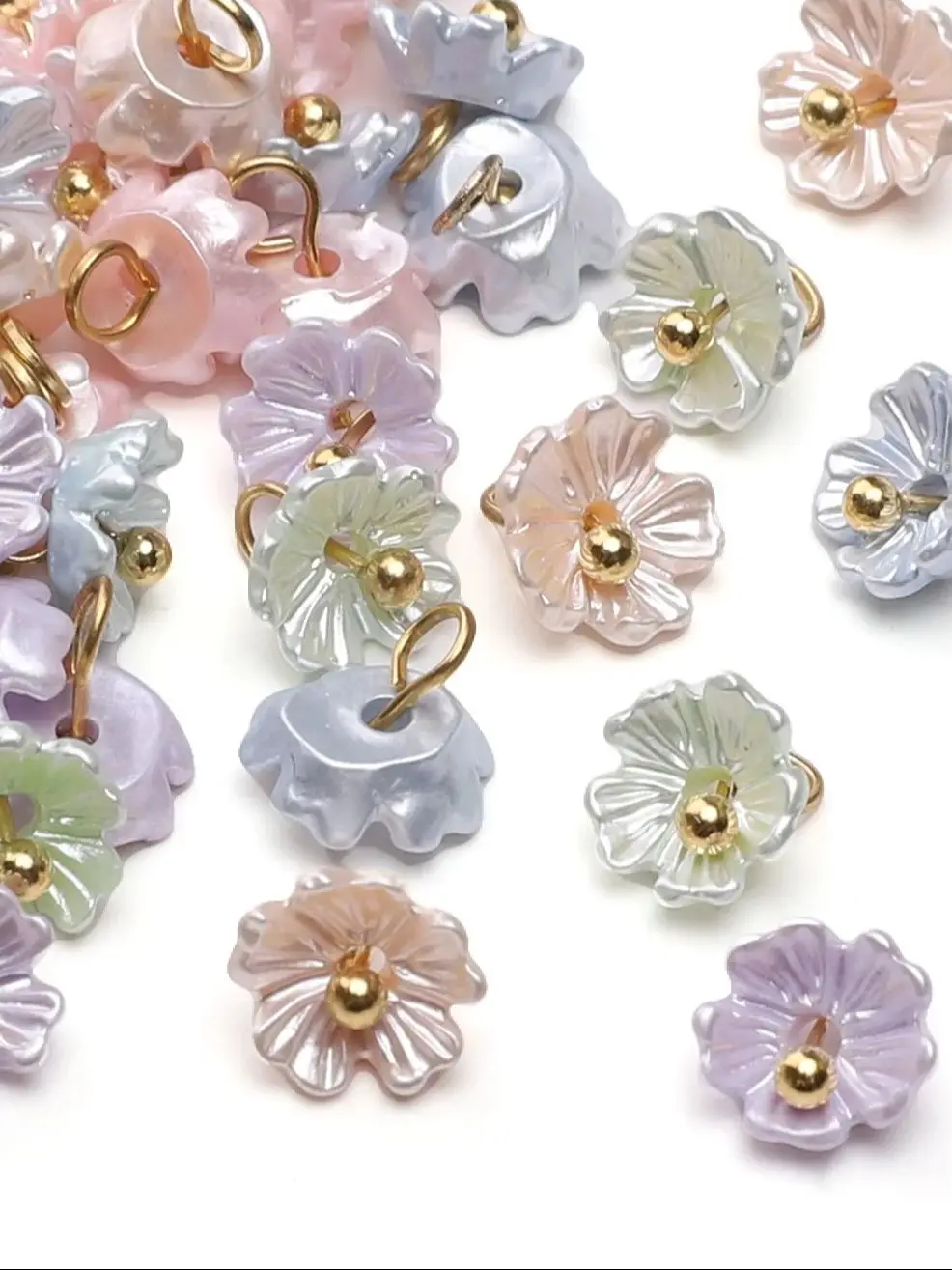 5 Stück Mini bunte Blumen fünf Blütenblätter Blume kleiner Anhänger DIY lose Perlen Zubehör Armband Perlenmaterialien – Detail 6