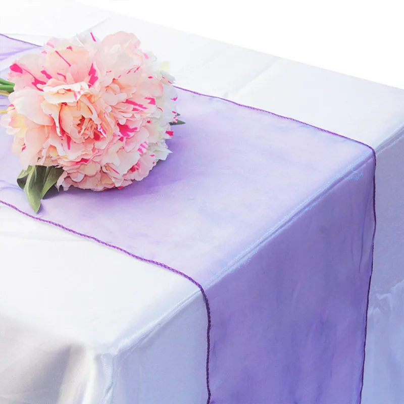 

Organza Table Runner 1pcs 30 x 275cm Table Cover Chair Bow Swag For Birthday Wedding Banquet Party Table Decoration Supply