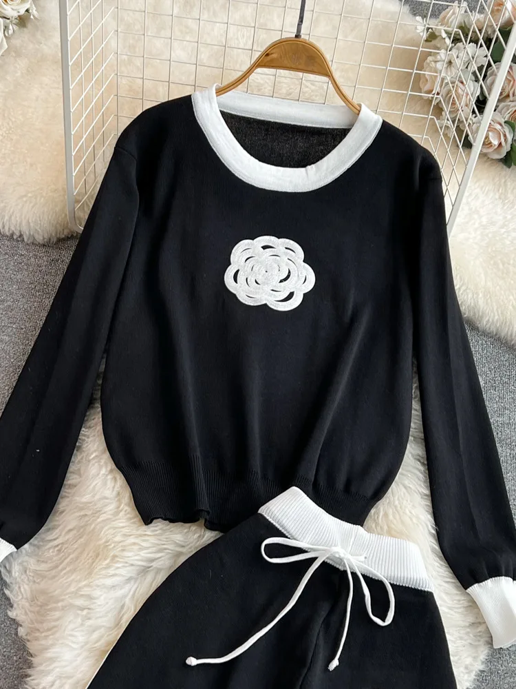 Frauen Gestrickte Sets Trainingsanzug Hosen Anzüge Herbst Neue