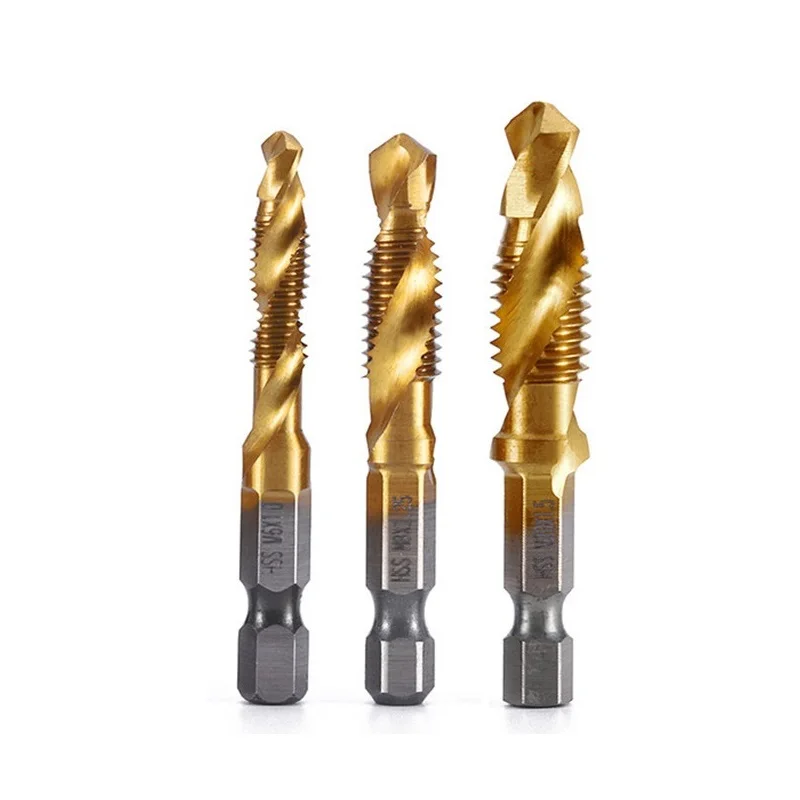 best low angle block plane Titanium Plated Hex Shank HSS Screw Thread Metric Tap Drill Bits Machine Compound Hand Tools M3 M4 M5 M6 M8 M10 Tap Drill best electric hand planer Hand Tools