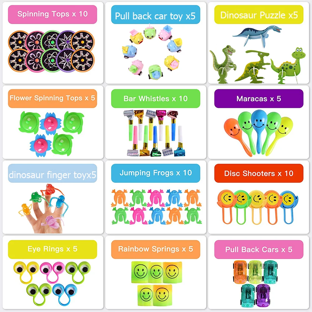 200 Pcs/lot Party Favors For Kids Toys,Kids Birthday Party Carnival Prizes Bulk Toys Gift Bag For Boys and Girls Pinata Fillers