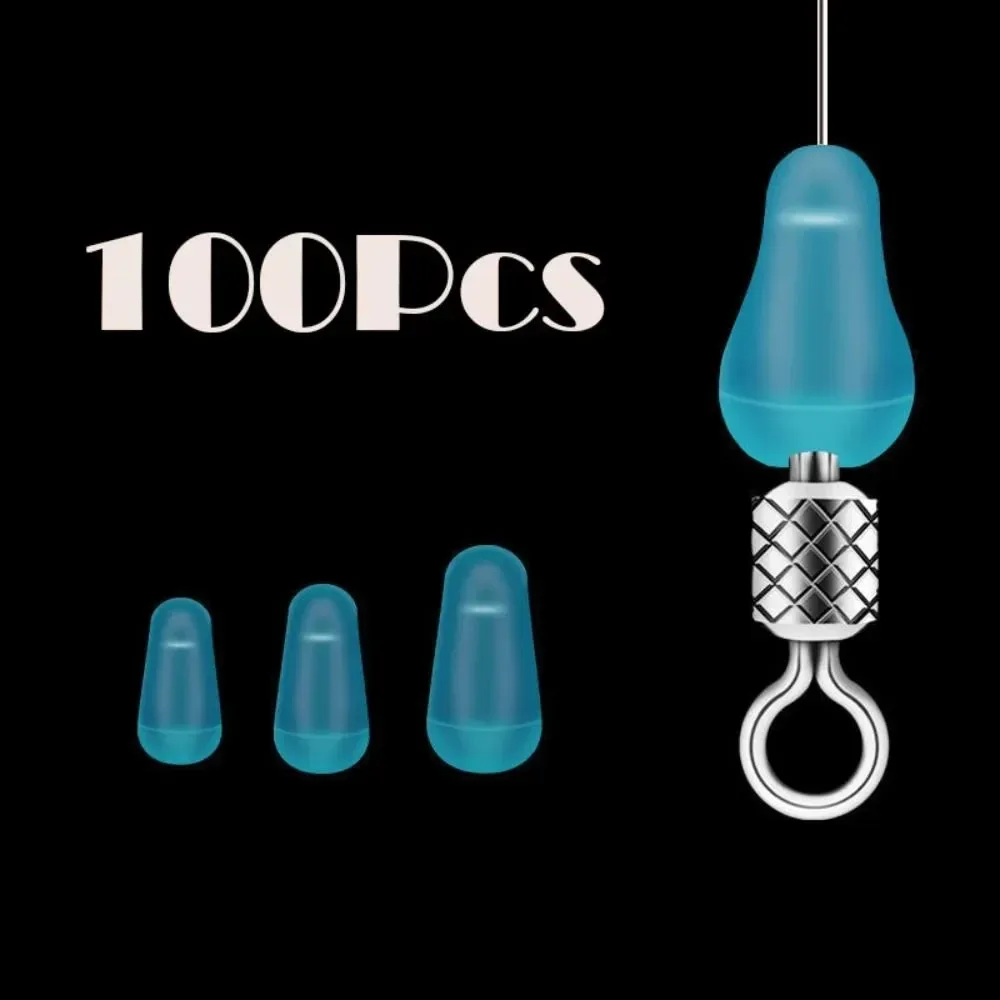 Fishing Floats 100Pcs/lot Rubber Space Beans Sea Carp Fly Fishing Blue Rubber Oval Stopper Fishing Float Bobber
