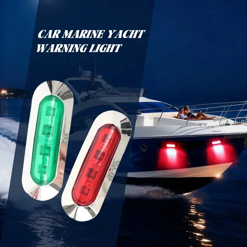 Marine Warning Light 12V Waterproof LED Strobe Beacon for Boat Yacht Universal Anti-Corrosion Emergency Light for Deck Vehicle