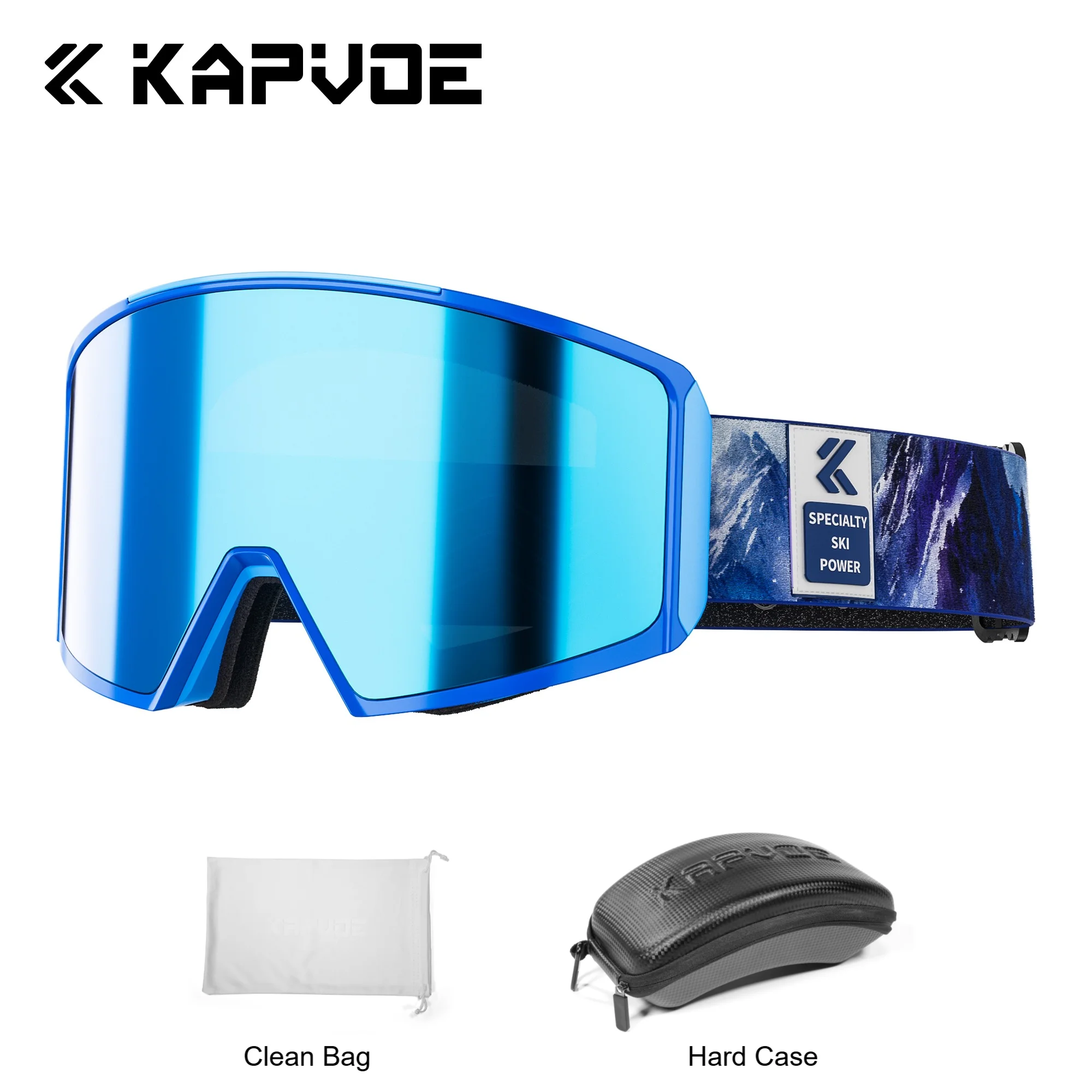 Kapvoe Men Ski Goggles Photochromic Snowboard Anti-Fog for Cycling Sunglasses Women UV400 Protection Snow Glasses Snowmobile