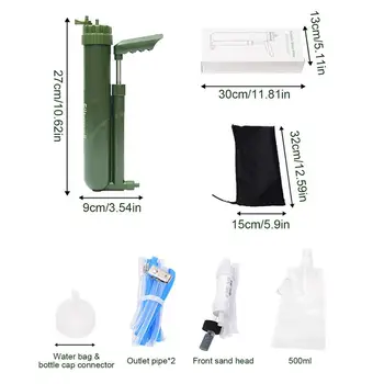 Water Filter Backpacking 0.0001 Micron Hand Pump Water Filter Survival High Precision Survival Gear For Safe Drinking Outdoors 6