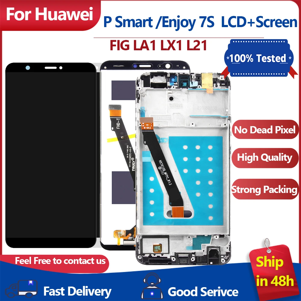 

Новый ЖК-дисплей 5,65 дюйма для Huawei P Smart, ЖК-дисплей с сенсорным экраном и дигитайзером в сборе для Huawei enjoy 7S, ЖК-дисплей FIG LA1 LX1 L21 с рамкой