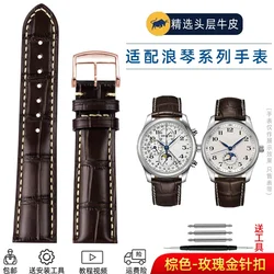 Premium Cowhide Leather Watch Strap with Butterfly Buckle - Available in 19mm, 20mm, and 21mm Sizes - 20mm (Brown rose gold pin)