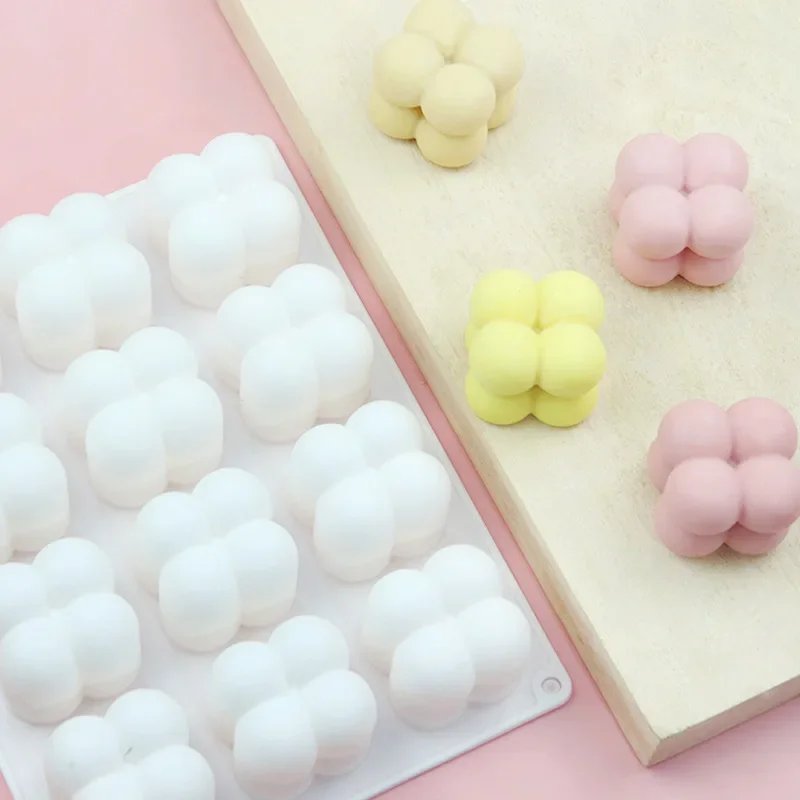 Cake Mold 12 Cavity Small Cube Candle Mold Mousse Cake Mold 3D Baking Silicone Cake DIY Handmade Soap Candle Making Craft Supplies