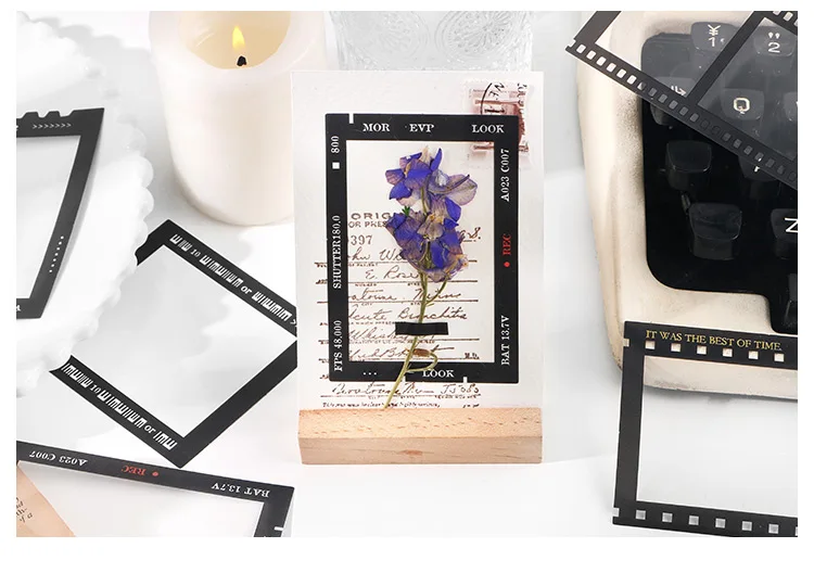 15 Stück INS Filmrahmen PET Aufkleber Pack DIY Tagebuch Transparente Fotorahmen Aufkleber Dekoration Etiketten Aufkleber Album Scrapbooking – Detail 9