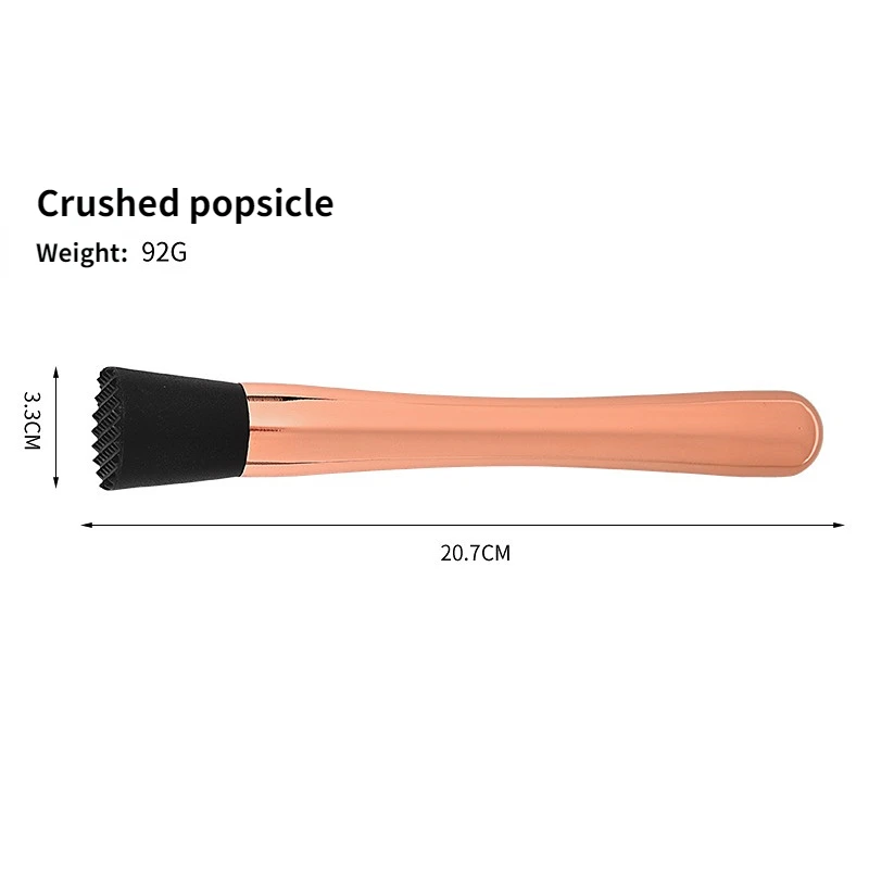 Rose Gold Black Sliver Muddler Sticks Spoon Srtainer Stainless Steel Ice Cocktail Stick Fruit Bar Tools Wine Tools
