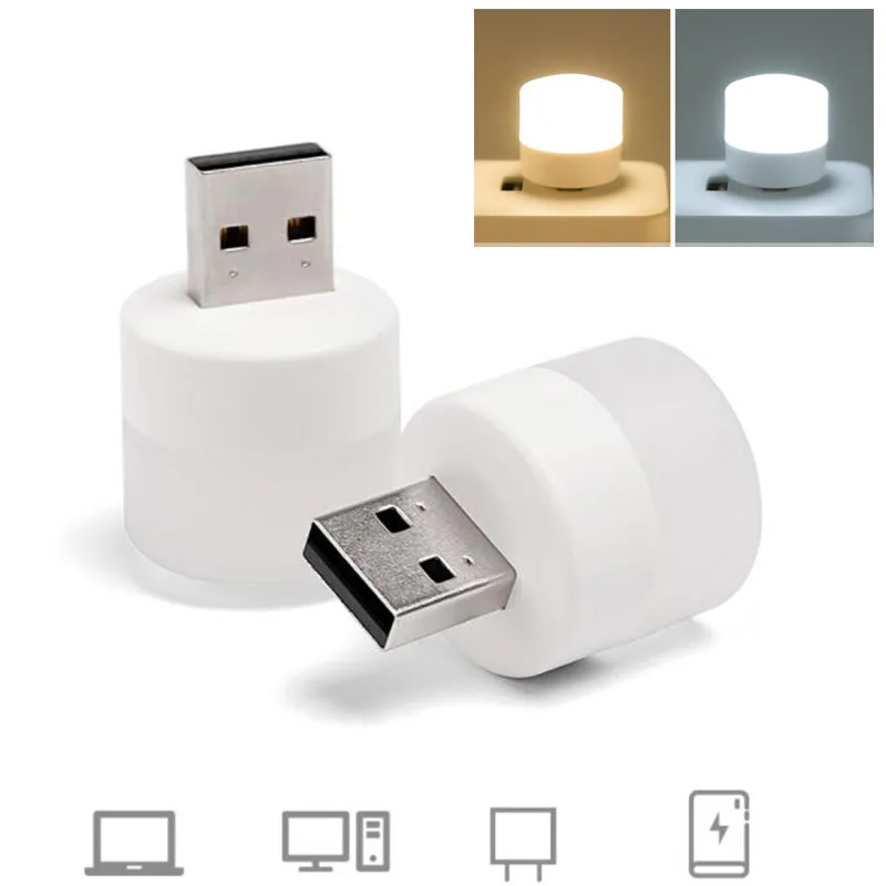Small 5V USB port Book reading Lights Pocket Mini LED Night Light bulb Lamp for camping Powerbank Charging Round Eye Protection led light night light book light mini night light mini led light
