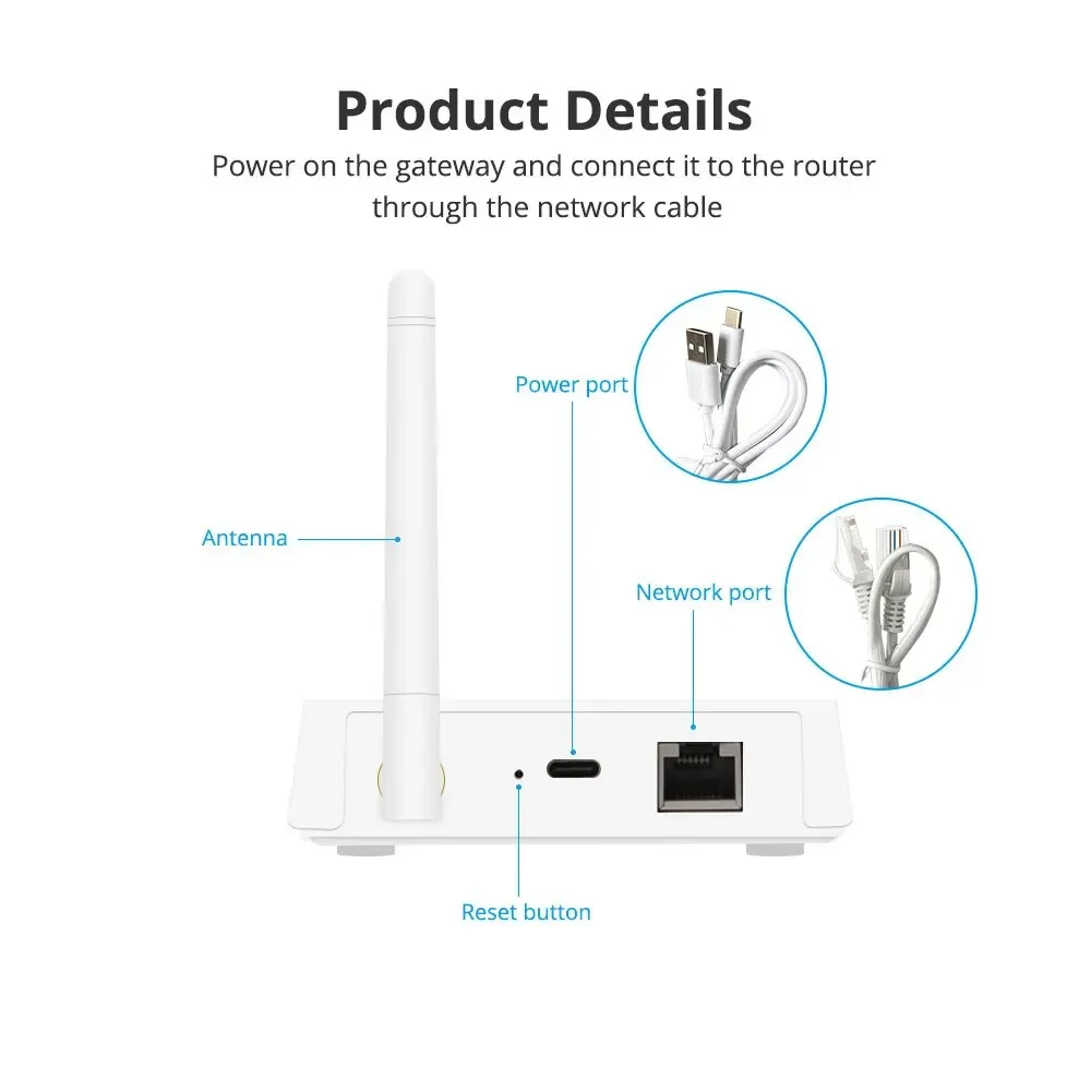Zemismart Zigbee Smart Home Hub with Enhanced Antenna & Wired Connectivity