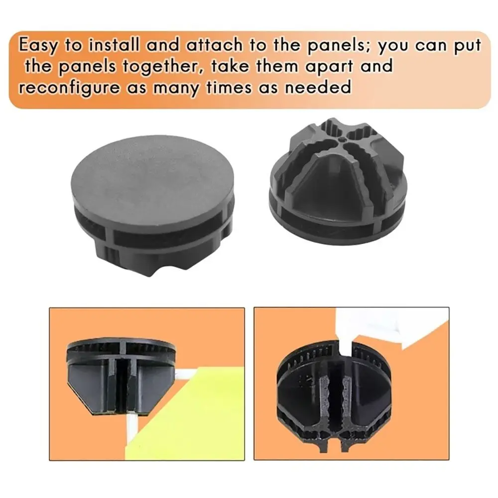 Wire Cube Connectors Plastic Cross Fixing Clip Storage Shelving Modular Organizer Cabinet Closet Clasp Cage Buckles Black 8Pcs