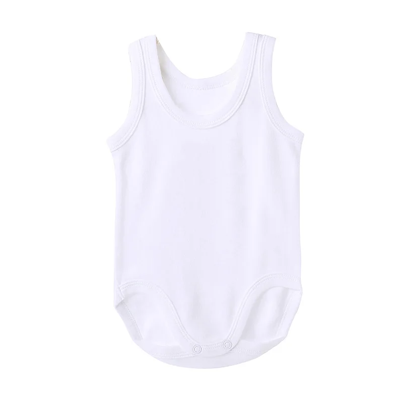 2/3/5pcs Newborn Baby Bodysuit  Unisex Baby Boy Girl Summer Clothes Sleeveless Jumpsuit Outfit Bebes Cotton White Vest Overall 3