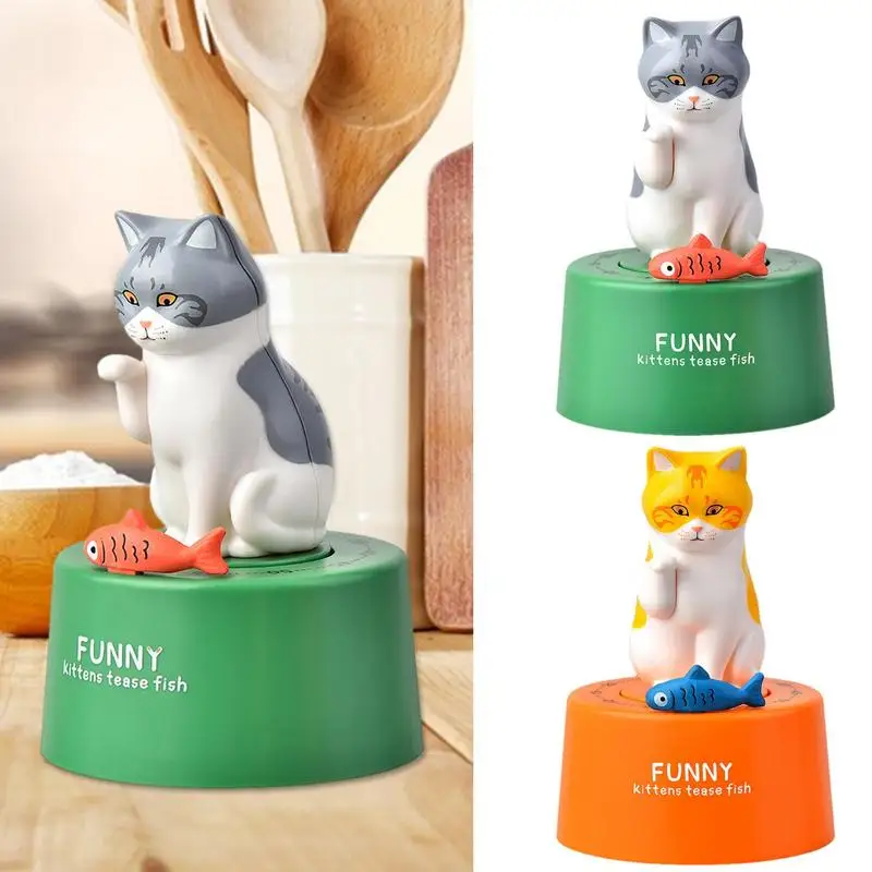 

Cat Timer Cute Cat Mechanical Timer Magnets Kitchen Cooking Child Study Home Timer Management For Office Home Desktop Decoration