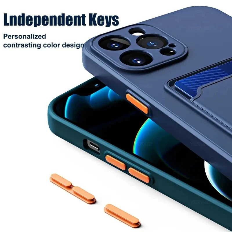 Silicone Card Holder Wallet Pocket Phone Case – Soft and Durable Protection Cover