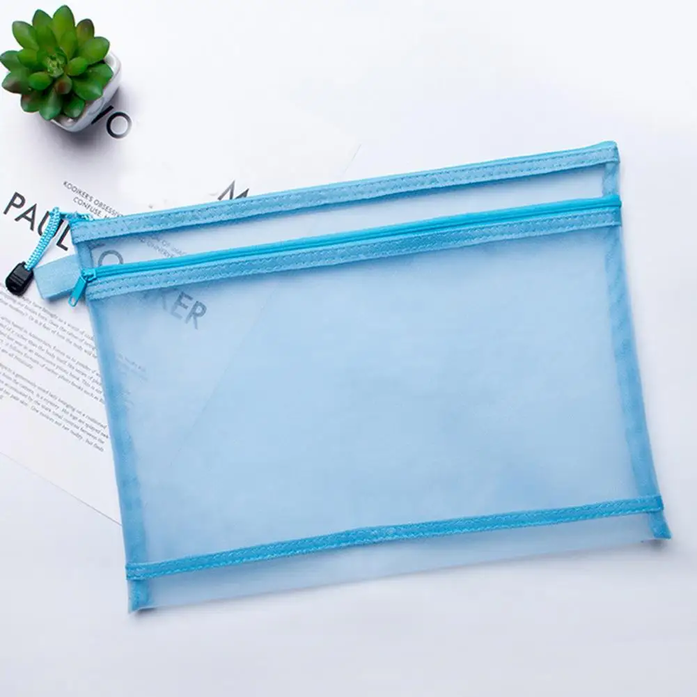 

Long-lasting File Organizer Capacity Transparent Document Storage Bag with Zipper Closure Lanyard for Office Supplies Portable