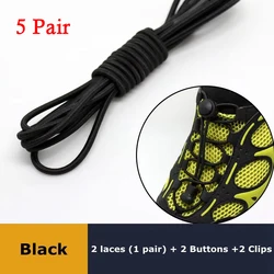 Elastic No - Tie Quick Lock Shoelaces (Black - 5Pair)
