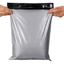 50pcs/Lots Silver Gray Courier Bag Express Envelope Storage Bags Mail Bag Mailing Bags Self Seal Plastic Packaging Pouch