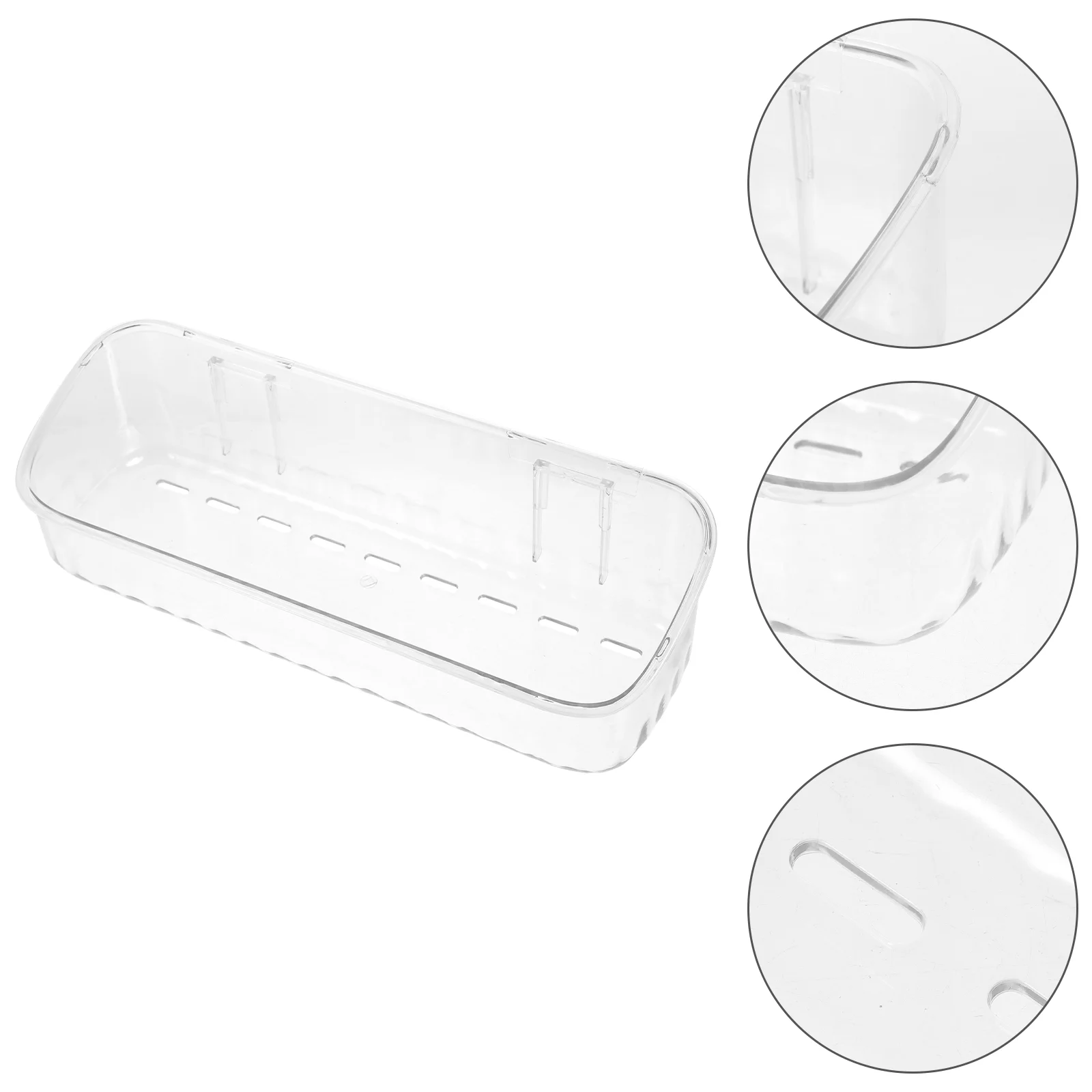 

Bathroom Wall Organizer Transparent Storage Holder Punch-free Bathroom Wall Hanging Storage Stand