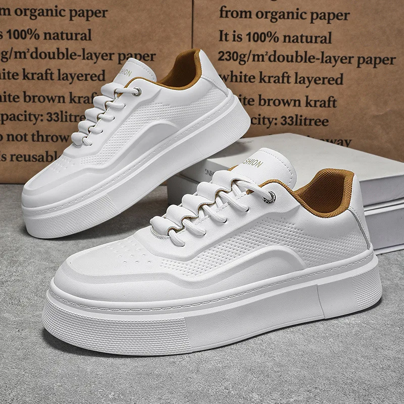 Men's Shoes Leather Casual Shoes Fashion Vulcanized Shoes Low-top Male Casual Trendy  Flat Running Sports  2026