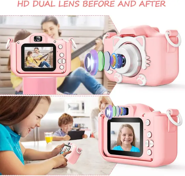 Kids Selfie Digital Camera Birthday Toy Gift with 1080P Video 32GB Card For 3-12 Year old Child Gift 4