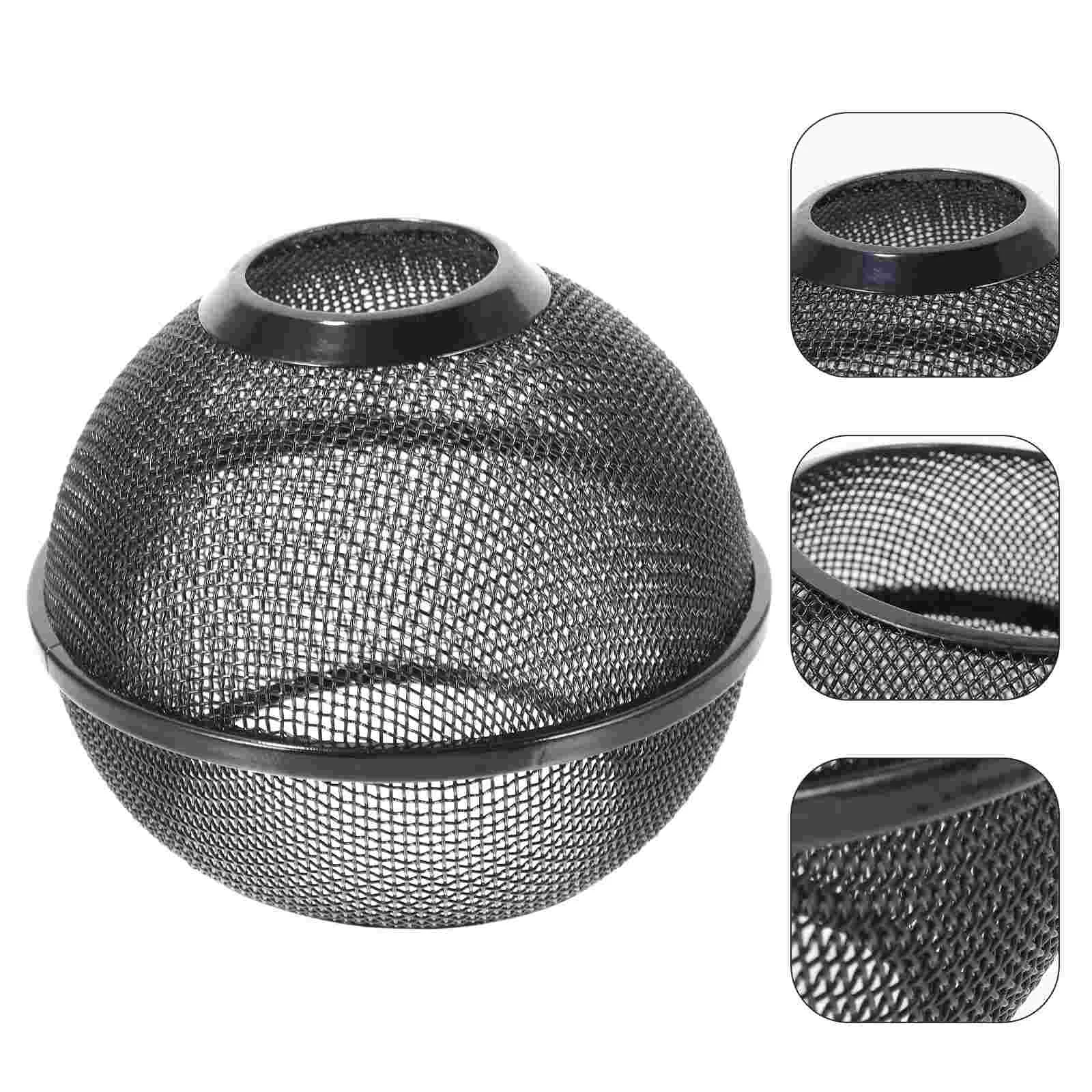 

Black Iron Lamp Shade Hollow Out Metal Lamp Shade Ball Lamp Cover Industrial Pendant Light Shade Vintage Metal Bulb Guard Lamp