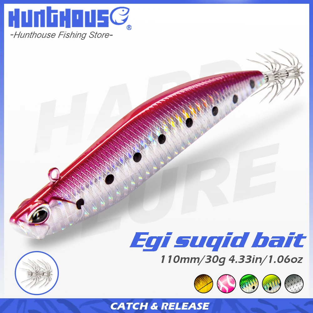 

Hunthouse D-squid Jigging Pencil Fishing Lure 110mm 26.7g Sinking Egi Suqid Leurre Tip-run EGI Hook Hard Bait For Turlutte UV