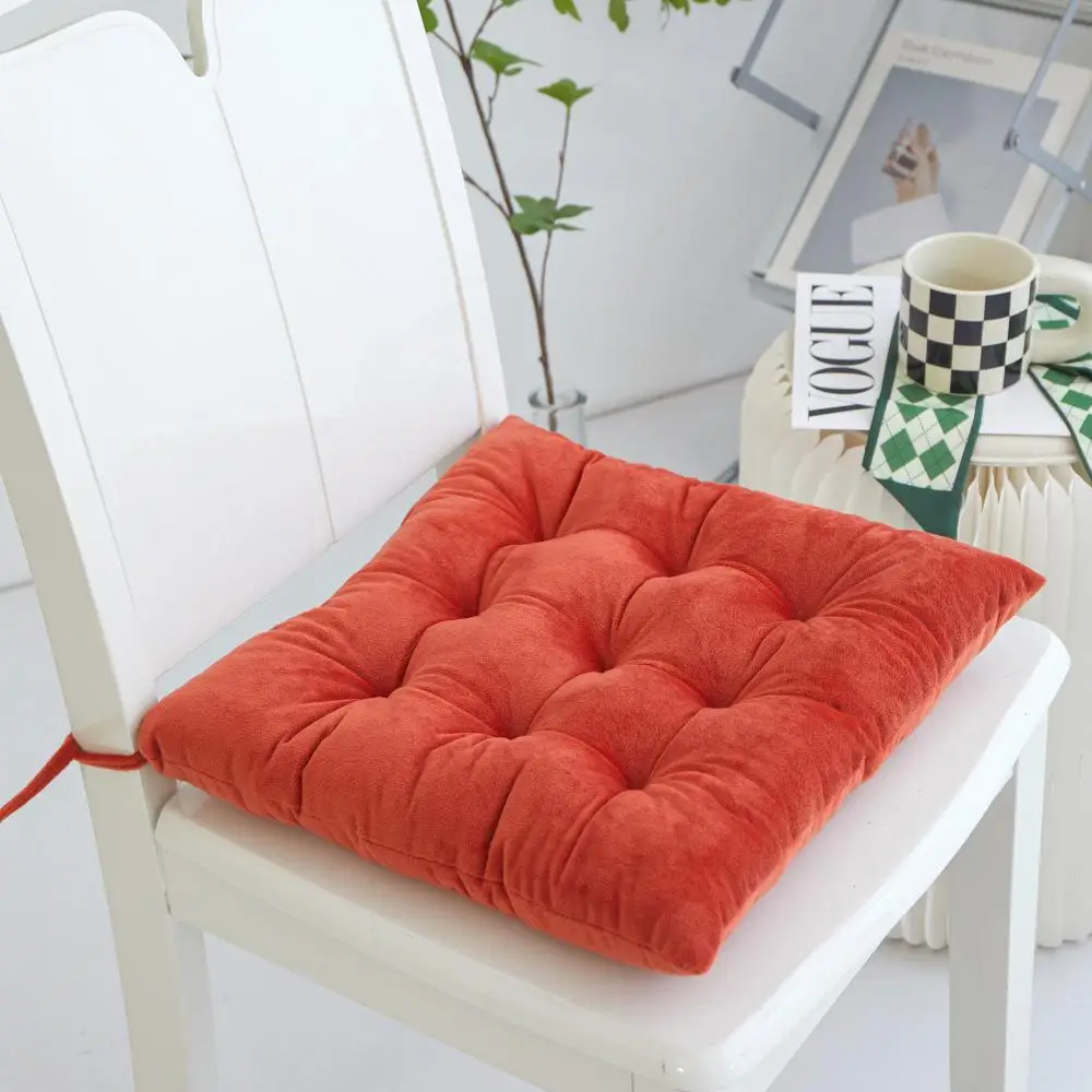 Solid Color Thick Crystal Velvet Cushion Soft Practical Home Office Seat Cushions for Sofa Car Chair Household Decoration Pillow 6
