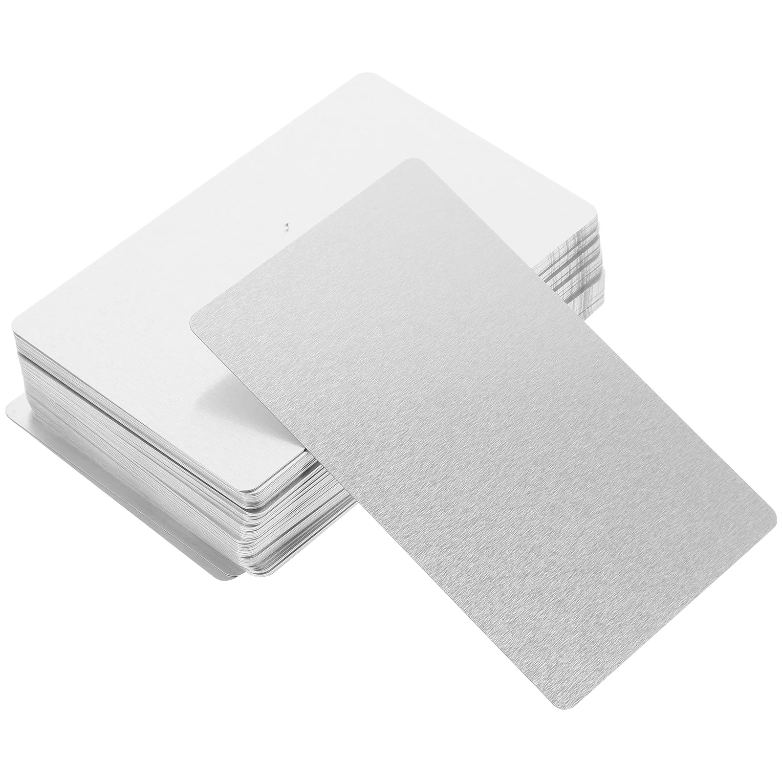 100 Pcs Abrazaderas Metal Sublimation Business Card Aluminum Plate Name Engraving Blank Material White Alloy Small Cards for business cards