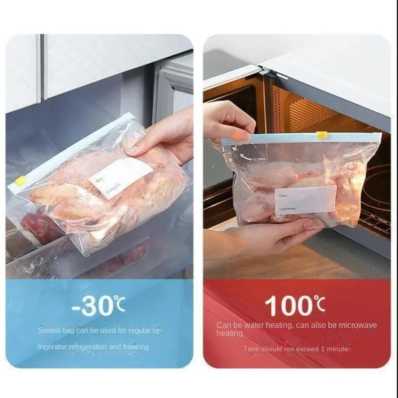 Zipper Sealed Bag Food Grade Fresh-keeping Bag Household Refrigerator Storage Food Packaging Sealing and Compact reusable