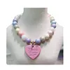 Heart Pendant Pet Pearl Collar Colorful Beads Dog Necklace Cat Collar Puppy Accessories Dog Chain Chihuahua Pet Wedding Jewelry 6