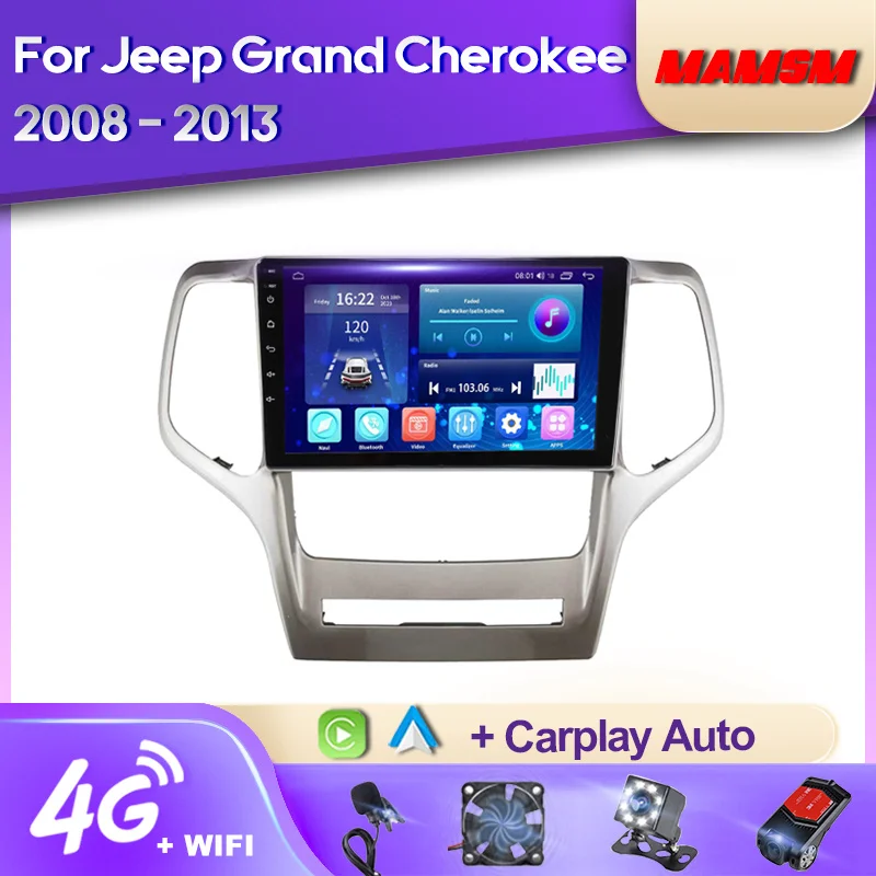 

Автомобильный радиоприемник MAMSM Android 12 для Jeep Grand Cherokee 2008 -2013, мультимедийный видеоплеер, навигация, стерео, GPS, 4G, Авторадио Carplay