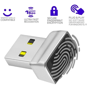암호 없는 로그인 및 로그인 잠금 해제 모듈, USB 지문 판독기, Windows 7 8 10 11 Hello PC 노트북 잠금 생체 스캐너