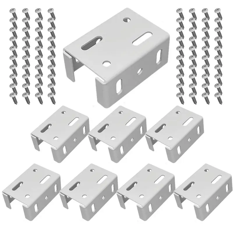 

Metal Fence Bracket 8pcs Aluminum Rails Brackets Kit With Screws Fence Mounting Brackets Metal Replacement For Connecting Panel