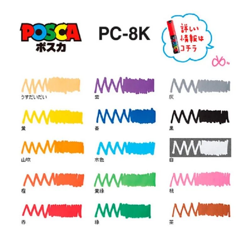 Set Marcadores Posca Punta 8K X 5 Básico