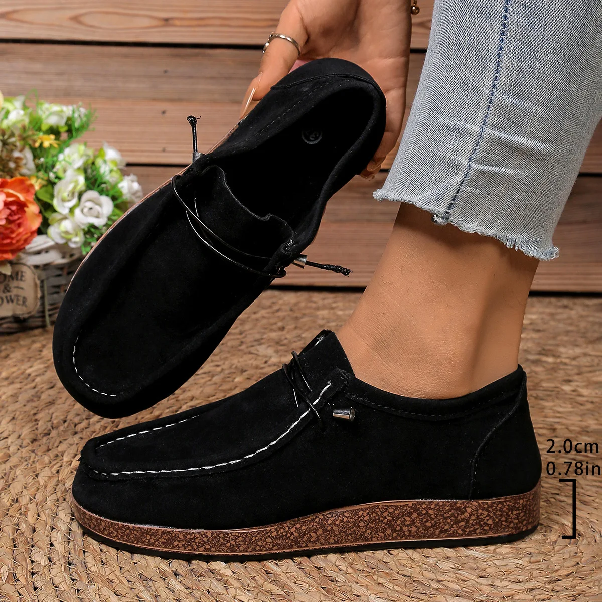 New Fashionable Slip-On Loafers Women's Shoes with Elastic Laces Lightweight Casual Outdoor Footwear Easy to Match 2026