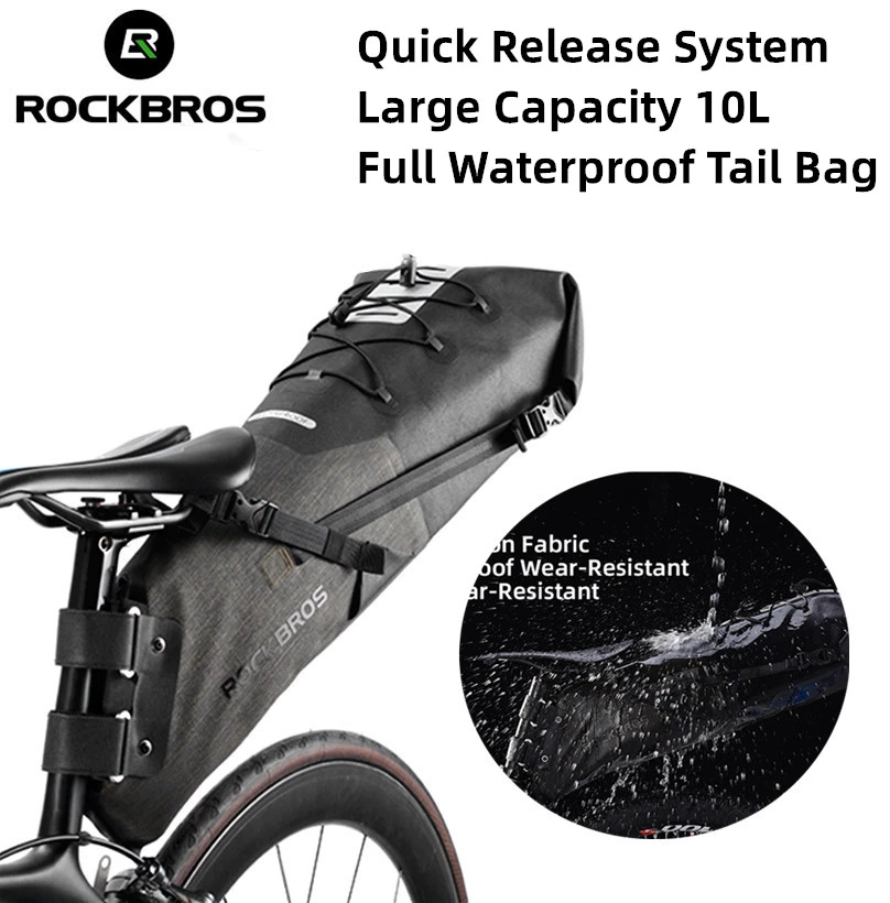 RockBros Bicycle Roll Bag Cycling Bag Foldable Pack MTB Road Bike Pannier