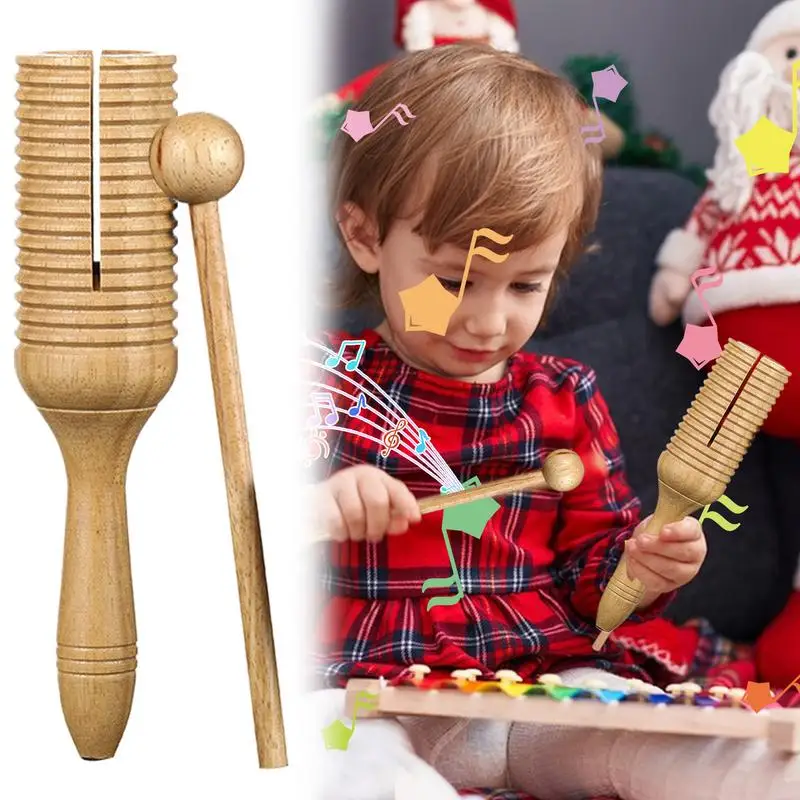 Latin Percussion Musical Instruments Crow Sounder Guiro Percussion Instrument Educational Toy Latin Musical Toy With Stick For