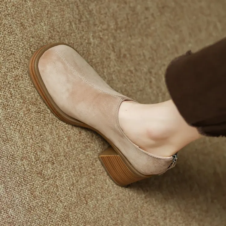 New Fashion Women's Spring and Autumn Shoes Ladies' Thick Bottom Shoes Luxury Lefse Shoes Platform Shoes Square Head High Heels