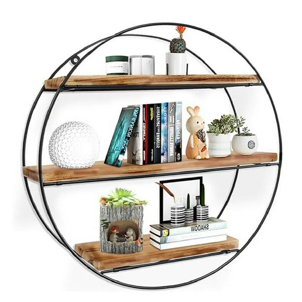 Elegant Round Wall Mounted Floating Shelves Organiser