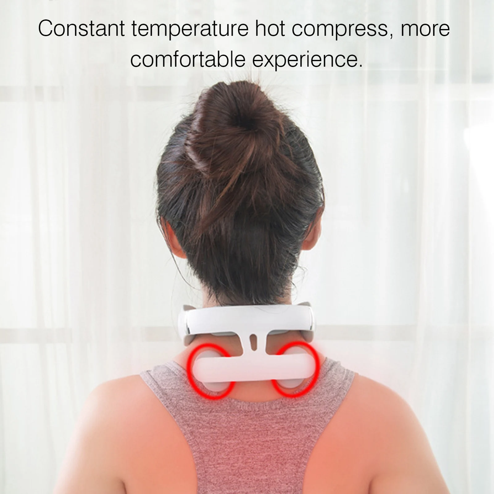 Cervical Massager 16 Modes USB Smart Pulse Heating 4 Head Neck Massager for Neck Tension Relax Muscles Vibrator Heating Massager