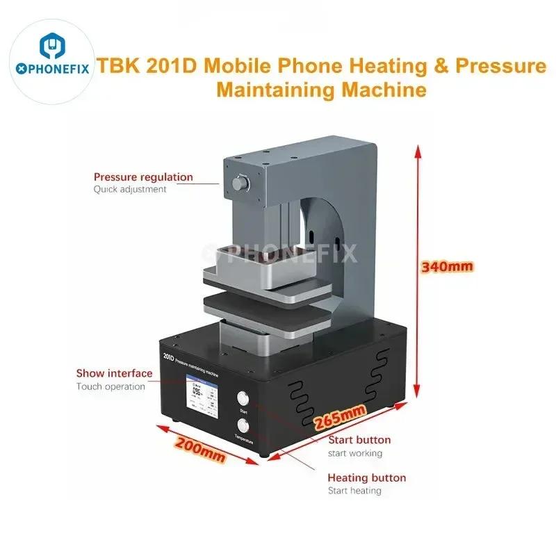 TBK 201D 500W Phone Heating Pressure Maintaining machine Intellectual Control for Phone All Screen Back Cover Bracket Fit Repair 5